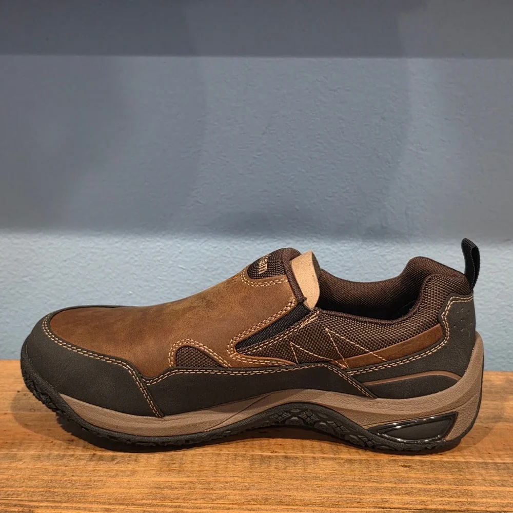 Dunham Mens Cloud Plus Slip On Hiking Shoes Brown Waterproof Leather 7 EEEE WIDE